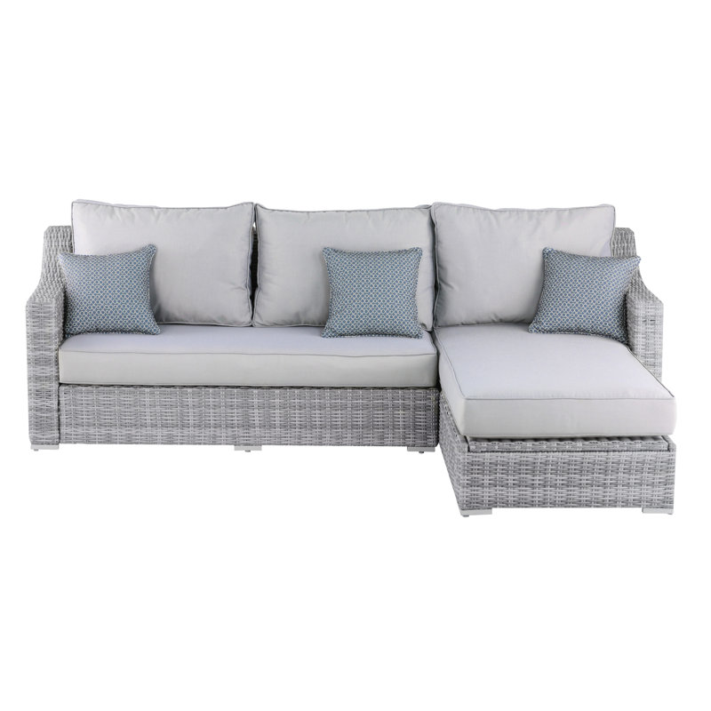 Elle Decor Vallauris Reversible Outdoor Sectional with Storage, Gray
